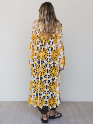 Dazzling Light Duster Kimono - Yellow Multi OS / Yellow Multi
