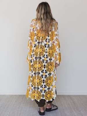 Dazzling Light Duster Kimono - Yellow Multi OS / Yellow Multi