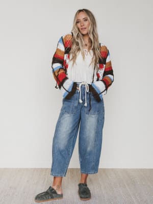 Flower Power Cardigan - Orange Multi OS / Orange Multi