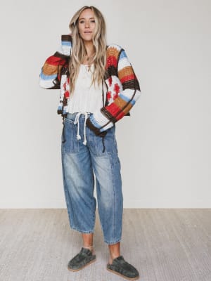 Flower Power Cardigan - Orange Multi OS / Orange Multi