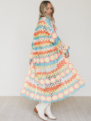 Dream Side Cardigan - Orange Multi OS / Orange Multi