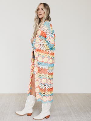 Dream Side Cardigan - Orange Multi OS / Orange Multi
