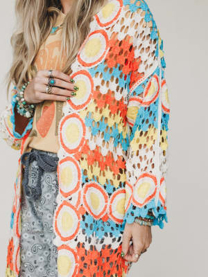 Dream Side Cardigan - Orange Multi OS / Orange Multi