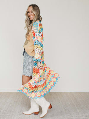 Dream Side Cardigan - Orange Multi OS / Orange Multi