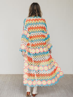 Dream Side Cardigan - Orange Multi OS / Orange Multi