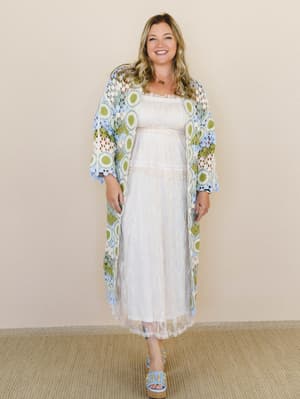 Dream Side Cardigan - Sage Multi OS / Sage Multi