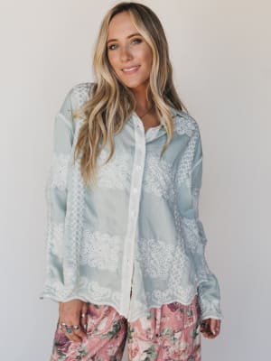Spring Tune Blouse - Mint OS / Mint