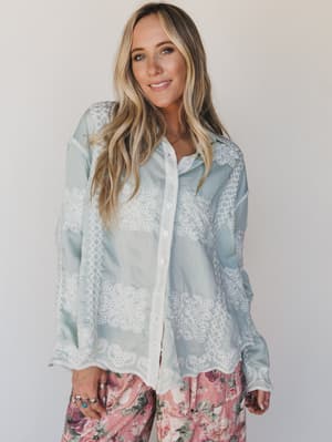 Spring Tune Blouse - Mint OS / Mint