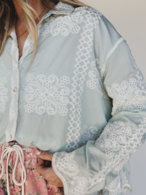 Spring Tune Blouse - Mint OS / Mint