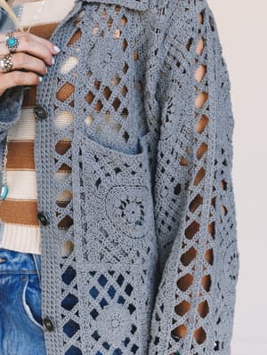 marisela-crochet-button-down-top-gray/Gray