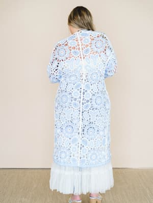 Floral Mood Duster - Blue OS / Blue