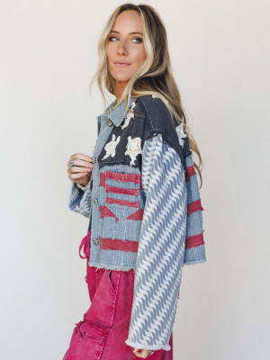American Pride Jacket - Denim Multi L / Denim Multi