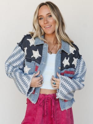 American Pride Jacket - Denim Multi L / Denim Multi