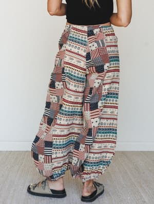 Hometown Effect Pants - Almond Multi L / Almond Multi