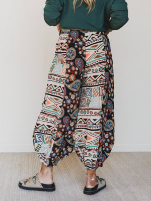 Groovy Effect Pants - Black Multi L / Black Multi