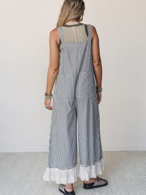 A Bit of Whimsy Jumpsuit - Black Stripe S / Black Stripe