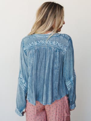 Star Flower Top - Blue L / Blue