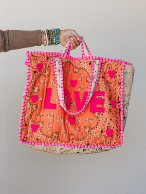 Love Always Tote: Orange Multi