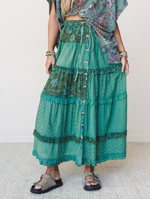 Life on the Island Skirt - Olive Multi S / Olive Multi