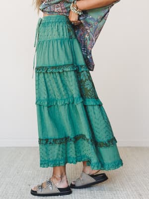 Life on the Island Skirt - Olive Multi S / Olive Multi