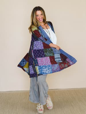 Market Maiden Patchwork Kimono - Blue Multi M/L / Blue Multi