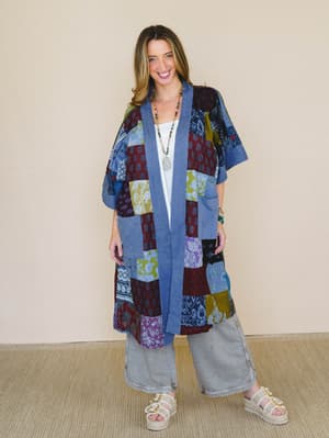 Market Maiden Patchwork Kimono: undefined