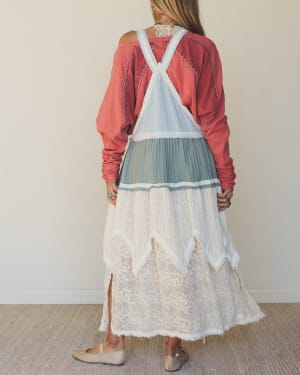 Spring And Lace Overall Dress - Blue M/L / Blue