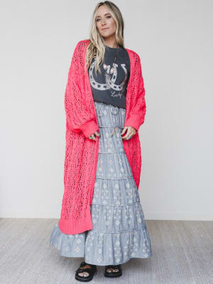 Garden Days Cardigan - Apple Red L / Apple Red