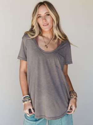 Right On Tee Shirt - Charcoal L / Charcoal