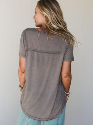 Right On Tee Shirt - Charcoal L / Charcoal