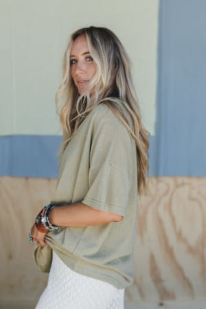 tash-v-neck-tee-moss/Green