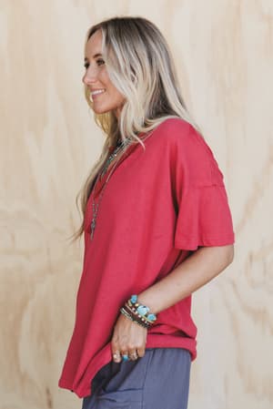 tash-v-neck-tee-red/Red