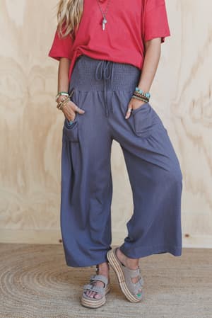 Solana Solid Wide Leg Pants: undefined