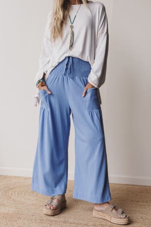 Solana Solid Wide Leg Pants: undefined