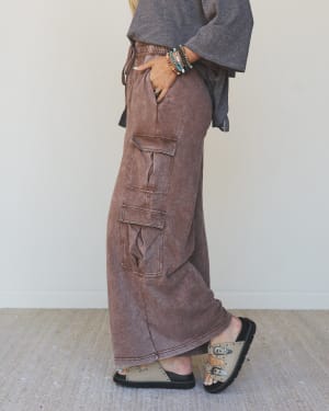 Cool Theory Wide Leg Pants - Brown L / Brown