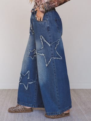 Star Child Wide Leg Jeans: undefined