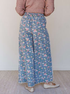 Love Petals Pants  - Light Denim L / Light Denim