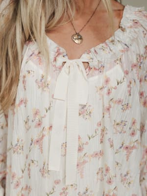 Beth Floral Print Dress - Cream L / Cream