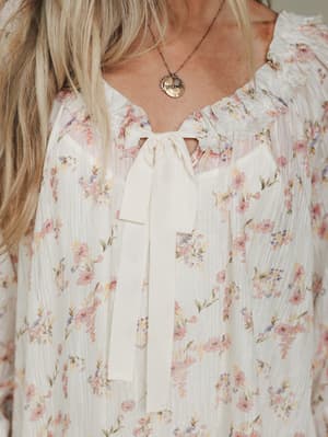 Beth Floral Print Dress - Cream L / Cream