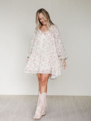 Beth Floral Print Dress - Cream L / Cream