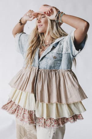 dandelion-doll-top-denim/Blue