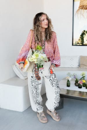 Sweet On You Embroidered Pants: undefined