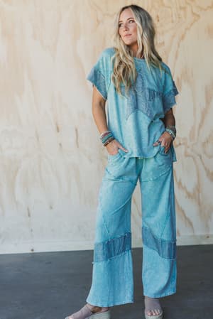 skybound-soul-denim-patched-pants-cyan/Blue