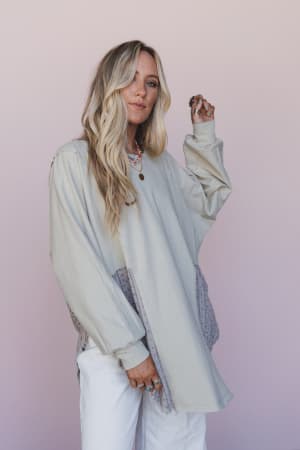 the-nest-nothing-better-contrast-top-sage-print/Green