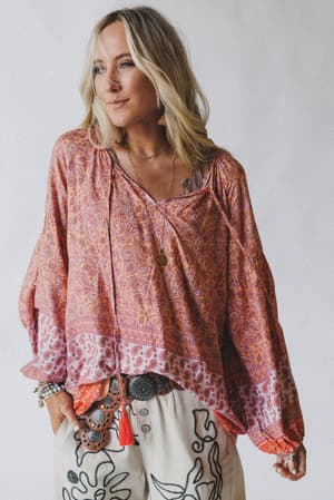 lani-border-print-top-orange-border-print/Orange Border Print