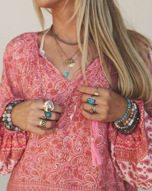 The Nest Lani Border Print Top - Pink Border Print XL / Pink Border Print