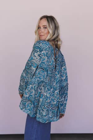 Blue Paisley Print