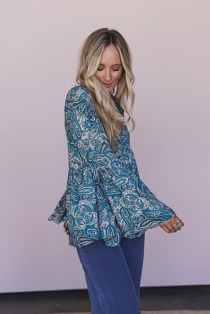 Blue Paisley Print
