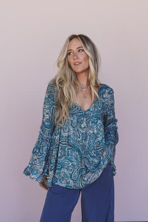 Blue Paisley Print
