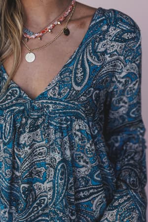 Blue Paisley Print